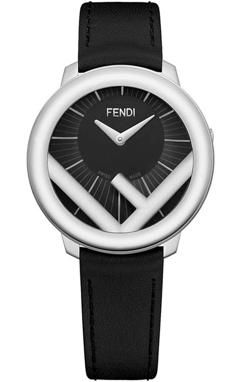 fendi silver tone watch with leather band|Fendi watches.